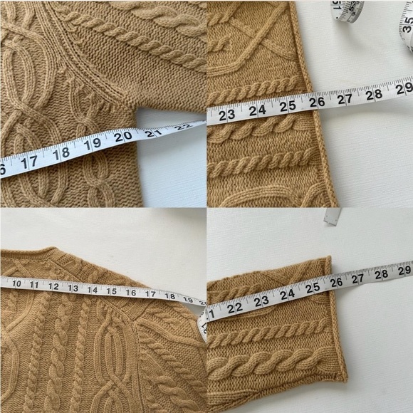 Vintage J. Crew fisherman wool cable knit tan  sweater - Picture 9 of 10